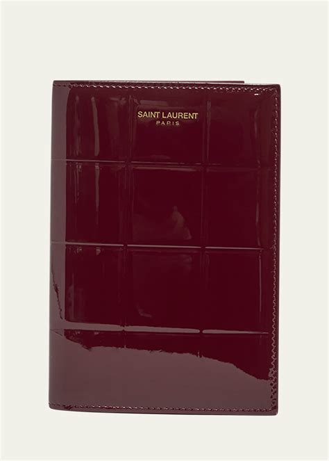 Saint Laurent Passport Holder in Quilted Patent Leather